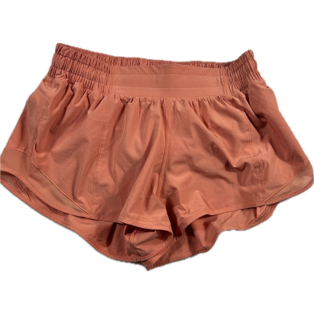 Lululemon Hotty Hot LR Shorts Women 6 Orange 2.5" Lined Running Athletic